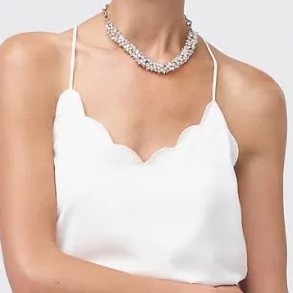 J. Crew Tops - J. Crew Ivory White Scalloped Camisole
